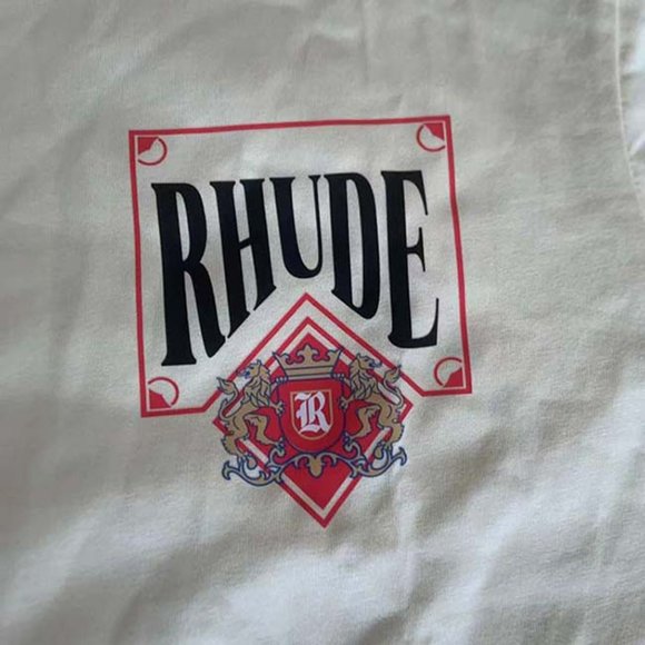 Rhude Fashion Graphic Logo Cream Short Sleeve - Picture 4 of 9